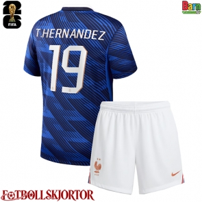 Frankrike Theo Hernandez #19 Hemmakläder Barn VM 2026 Kortärmad (+ Korta byxor)